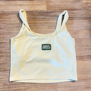 Daily Drills Baby Yellow Cropped Tank Top Women’s Smal
